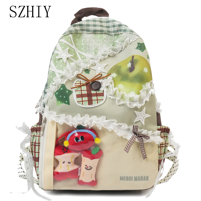 Canvas Backpack Casual - حقيبة ظهر ملونة لطالبات الجامعة والنساء،