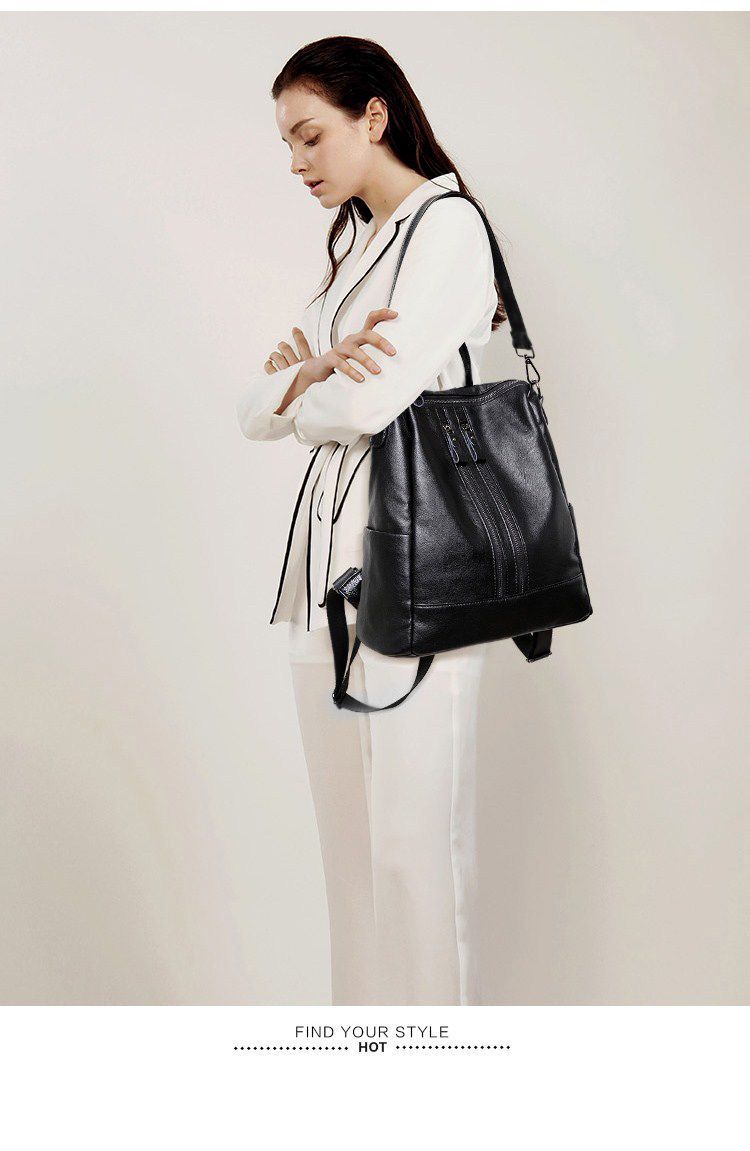 المرأة حقيبة جلدية ناعمة مدرسة - مراجعة Leather Backpack Vintage وسعره