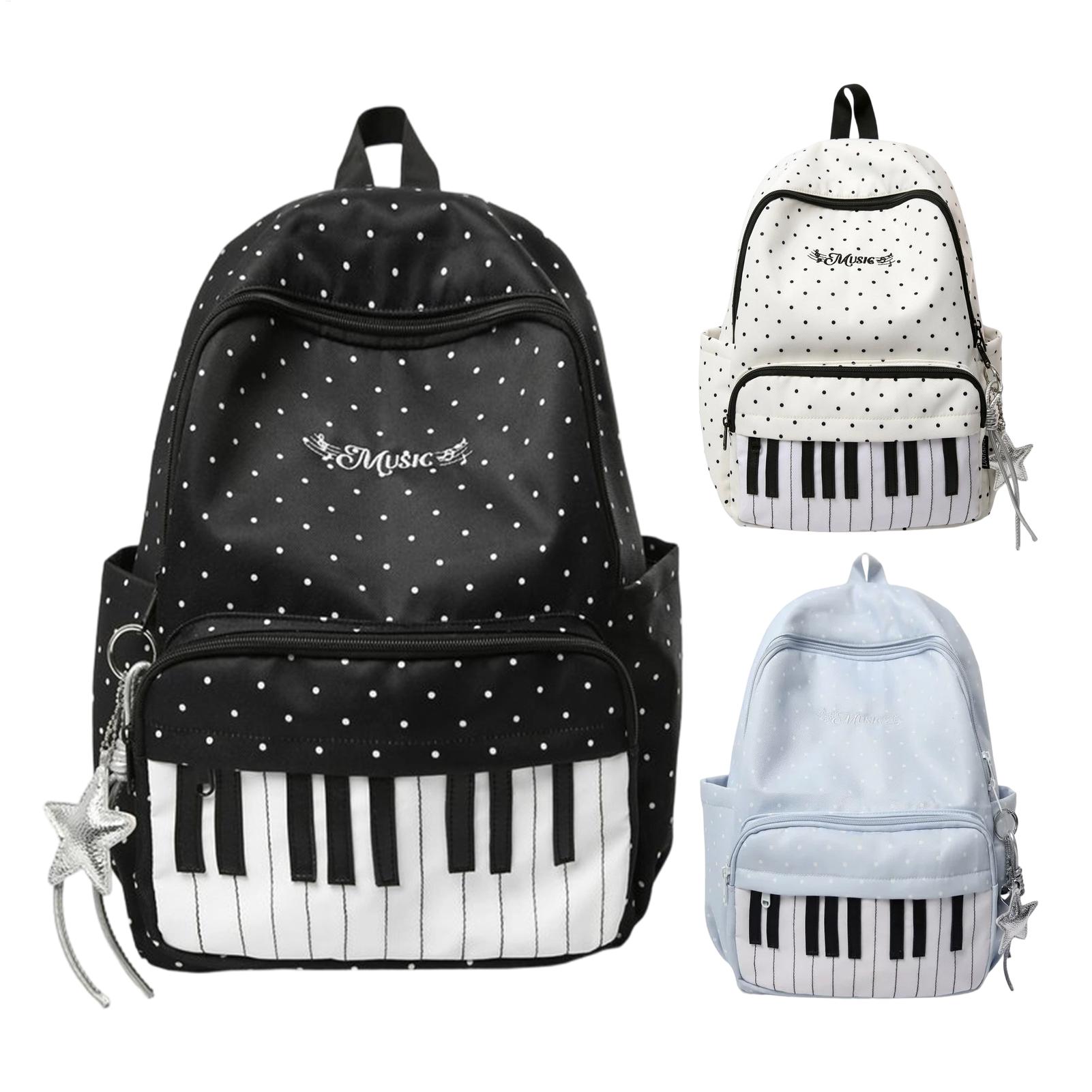 حقيبة ظهر للسفر بطبعة البيانو، - مراجعة Fashion Backpack Women وسعره